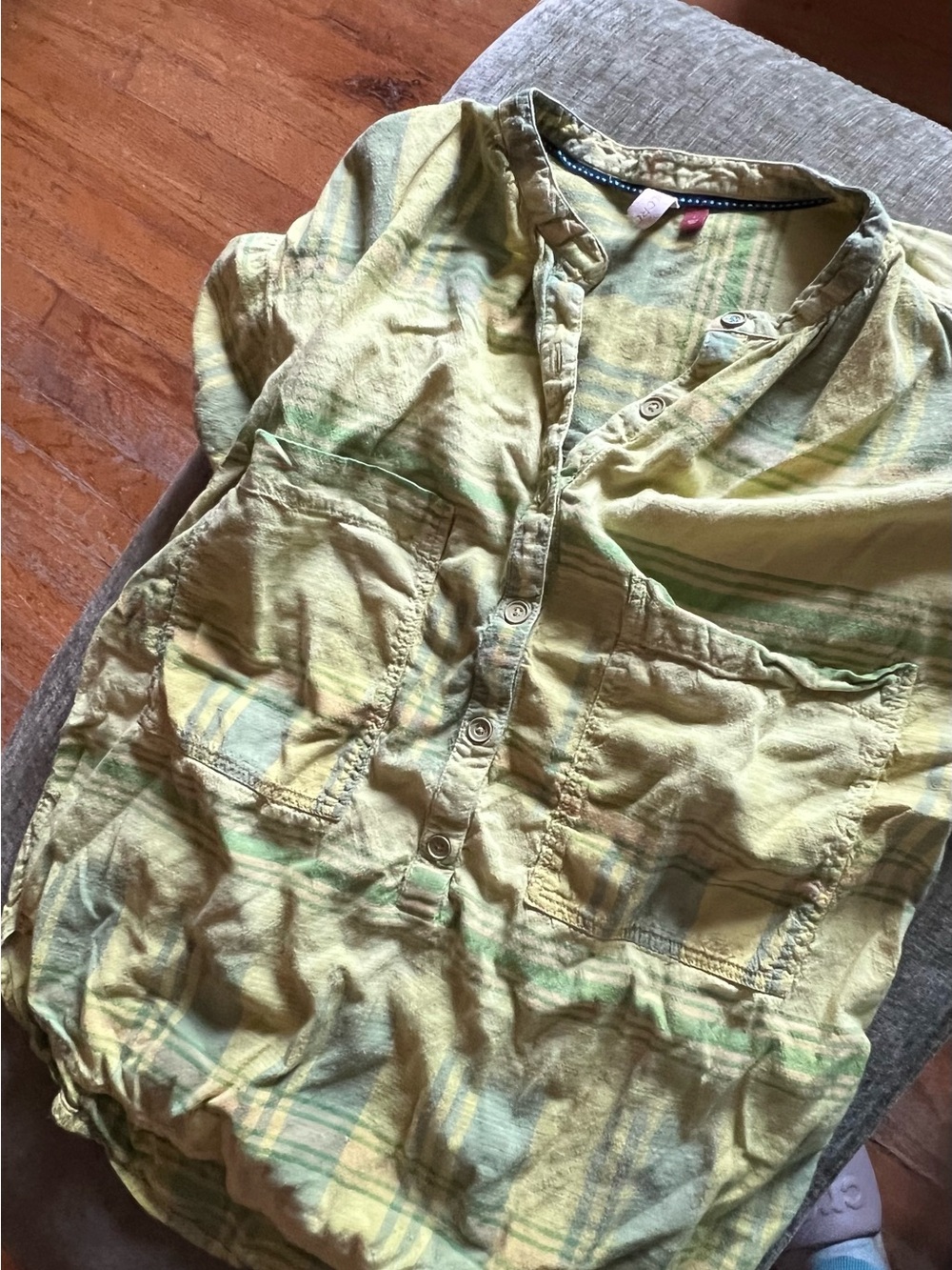 PILCRO ANTHROPOLOGIE GREEN STRIPE TOP